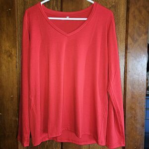 Red Oversized‎ Lounge Two-Piece Set XL LS Top & S Shorts – Cozy Loungewear, NWOT